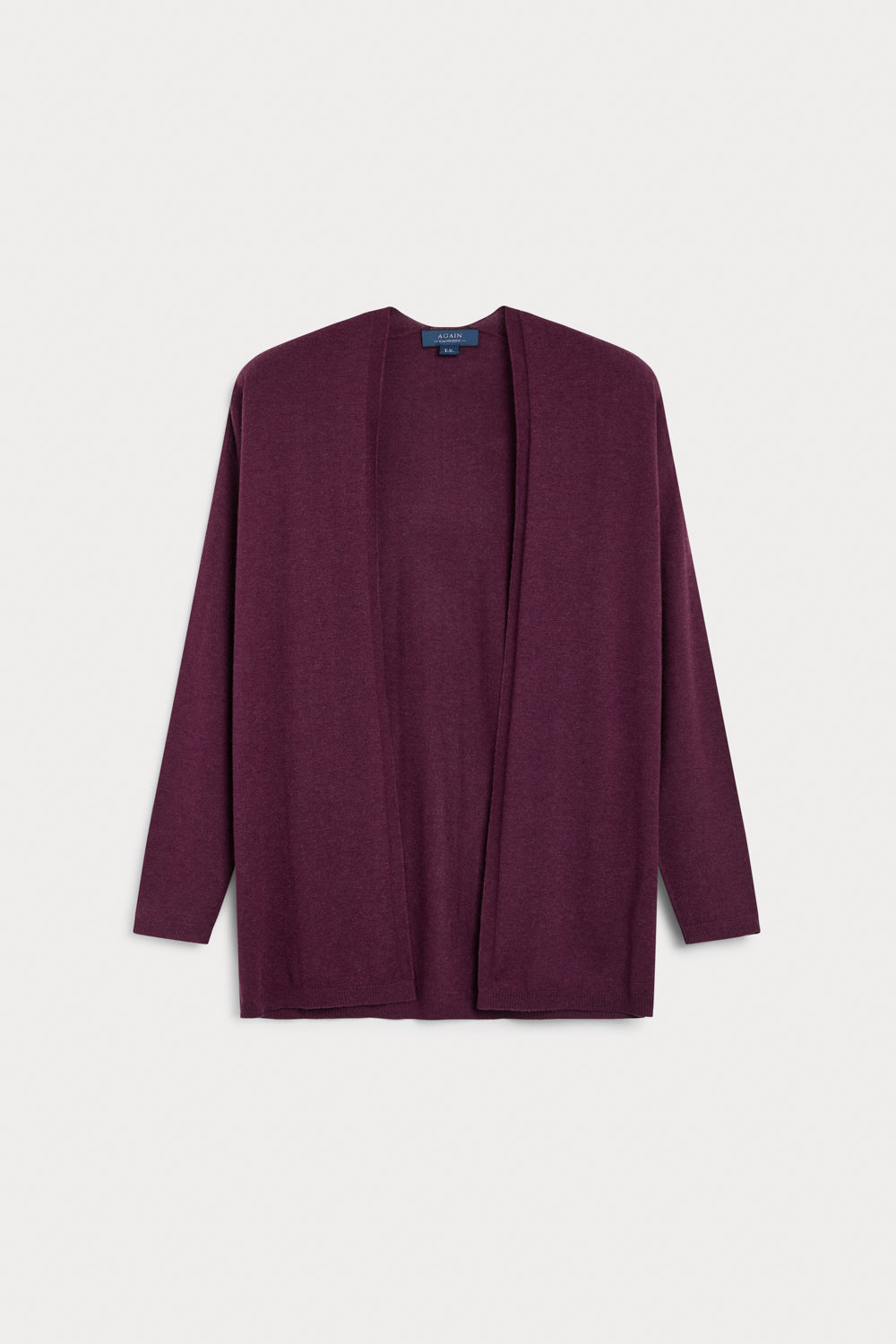 cardigan larga cashmere seda - sin bolsillos burdeos color tendencia