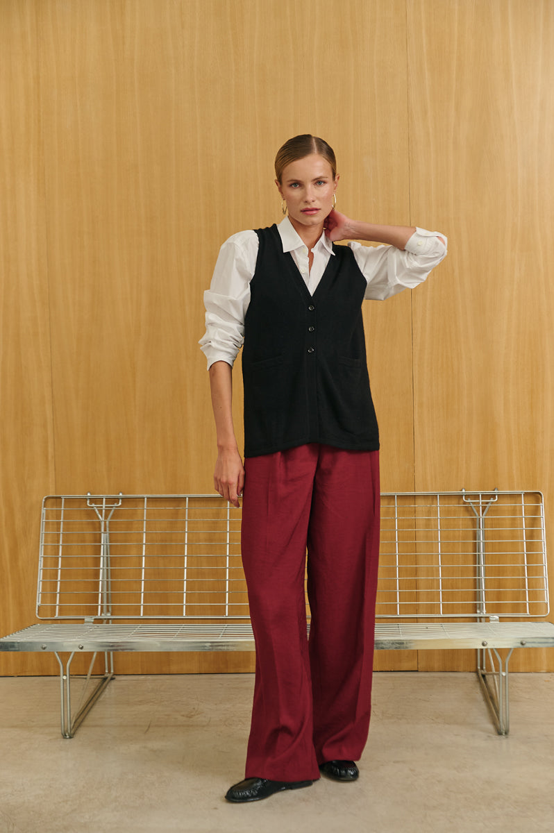 chaleco con botones de again cashmere mujer