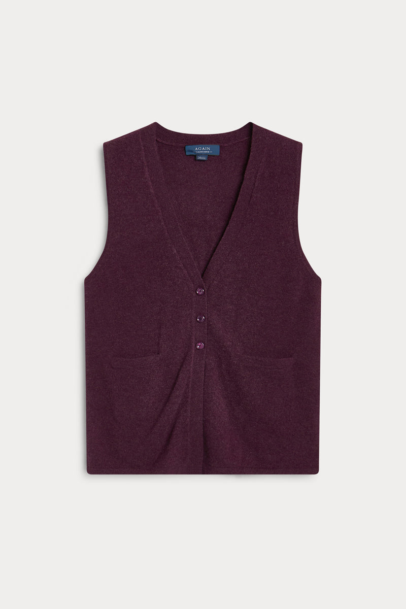 chaleco con botones de again cashmere mujer red wine