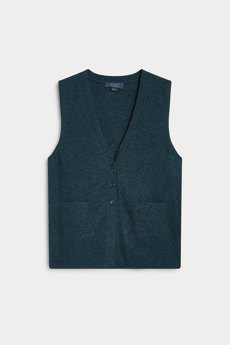 chaleco con botones de again cashmere mujer