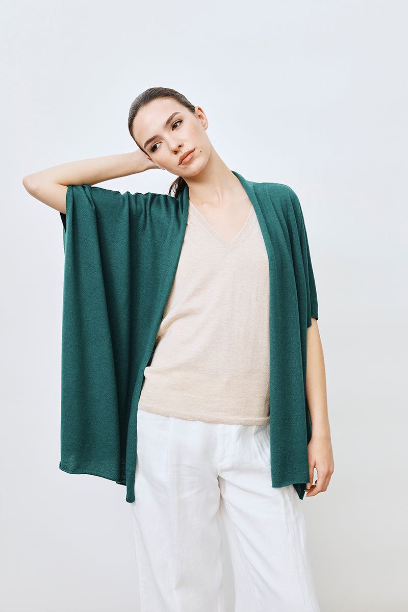 Chaleco oversize mujer cashmere seda ultrafno