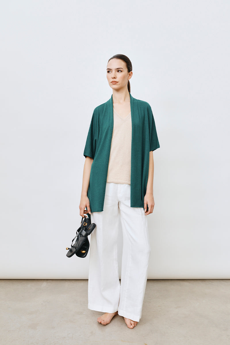Chaleco oversize mujer cashmere seda ultrafno
