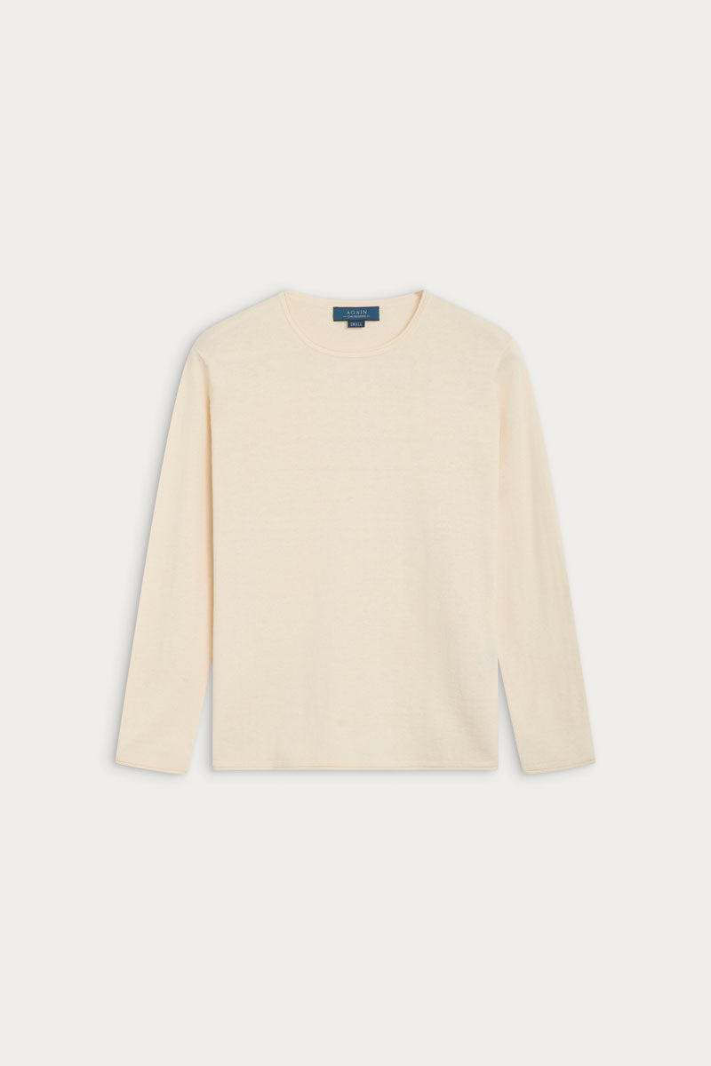 jersey cuello redondo cashmere seda ultrafino de mujer