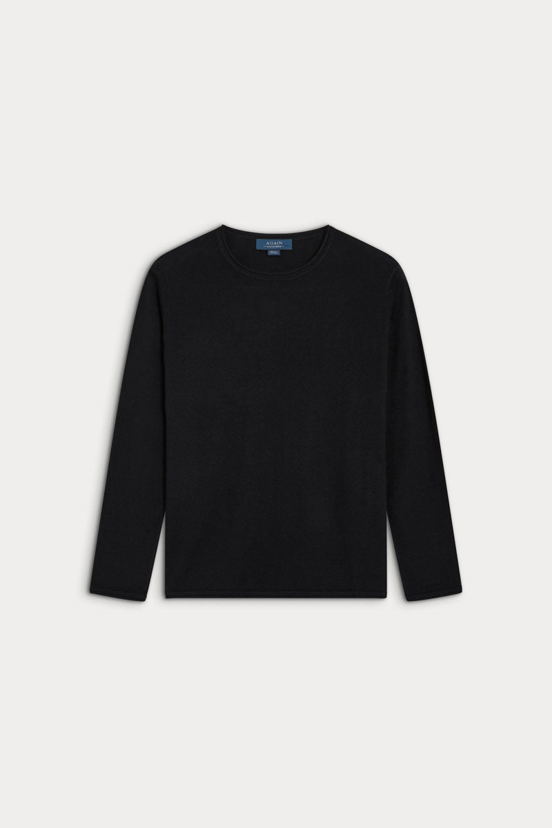 jersey cuello redondo cashmere seda ultrafino de mujer