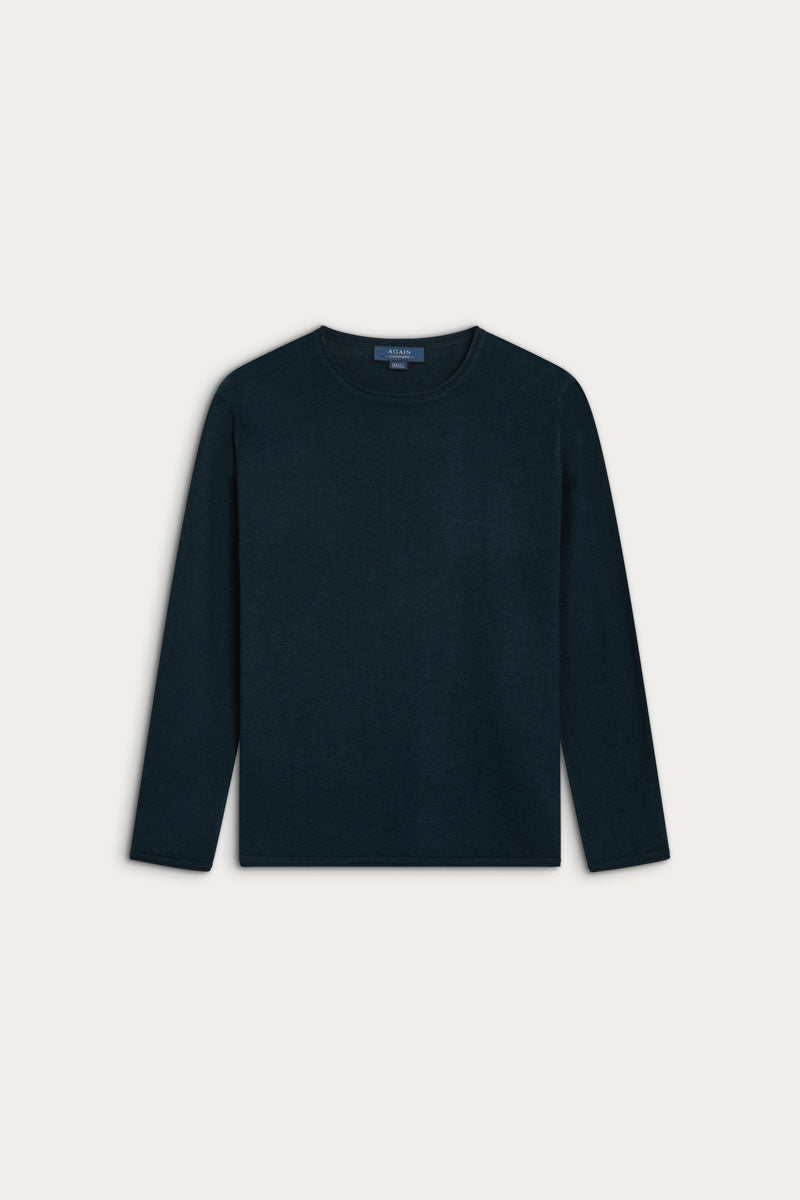 jersey cuello redondo cashmere seda ultrafino de mujer