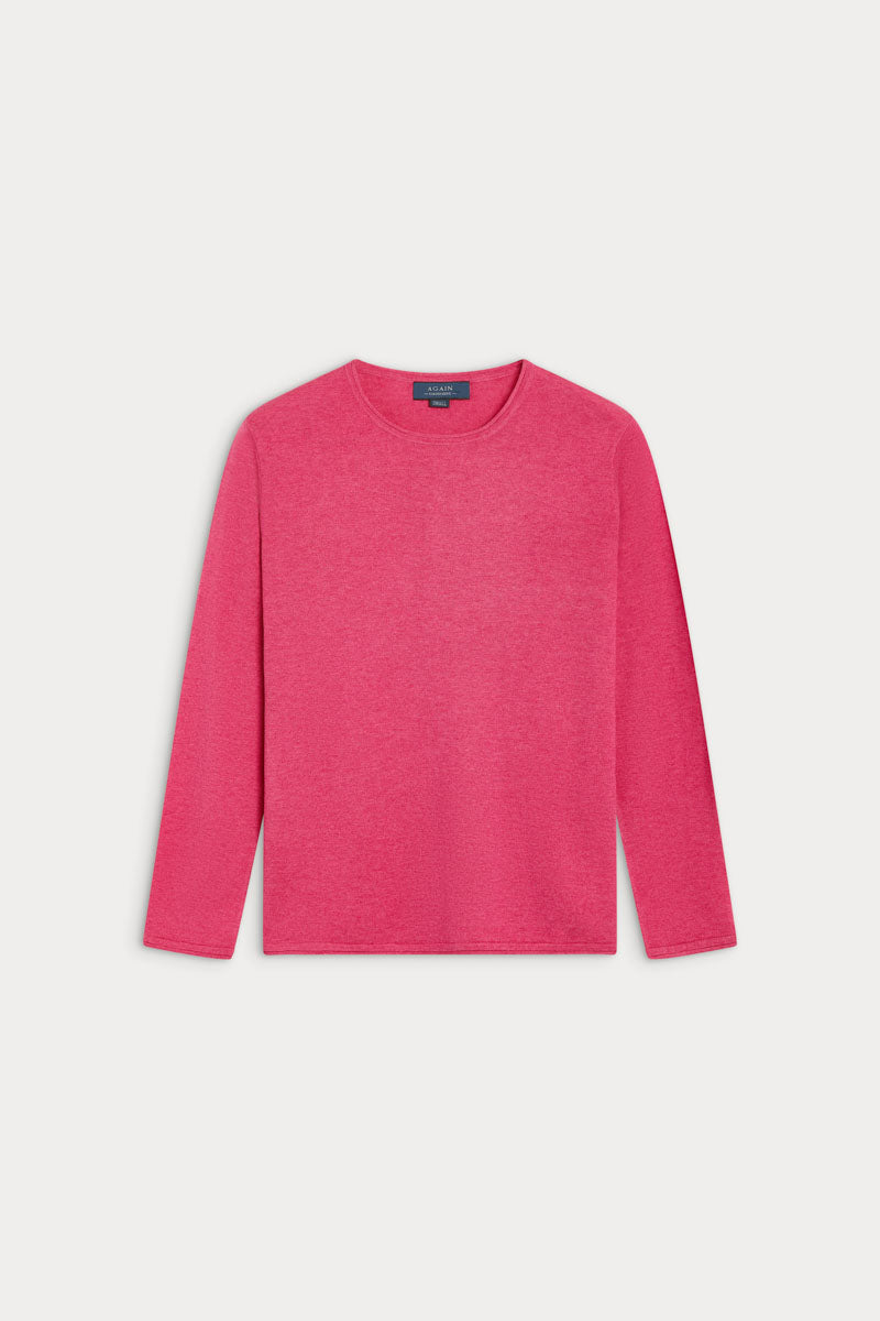 jersey cuello redondo cashmere seda ultrafino de mujer