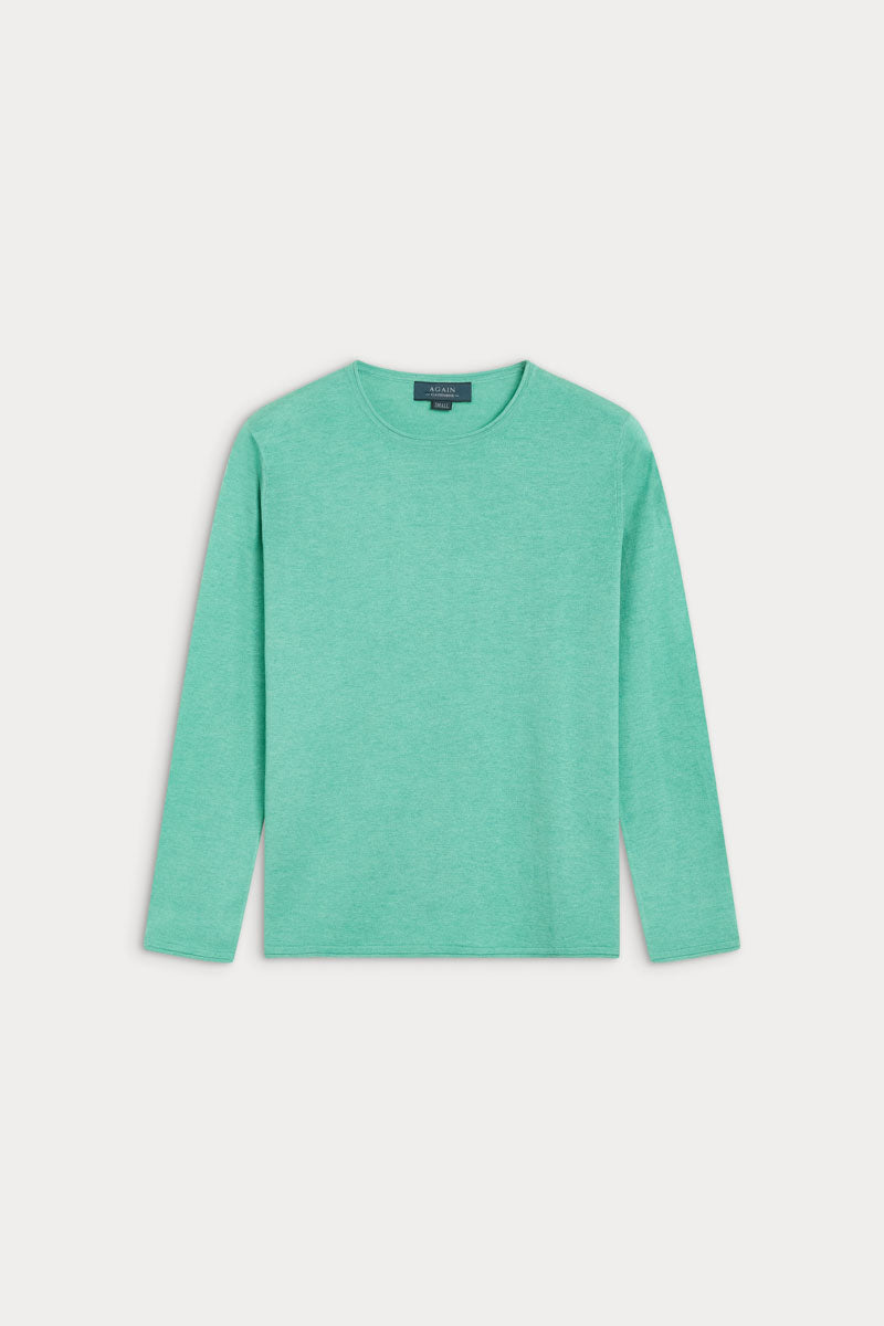 jersey cuello redondo cashmere seda ultrafino de mujer