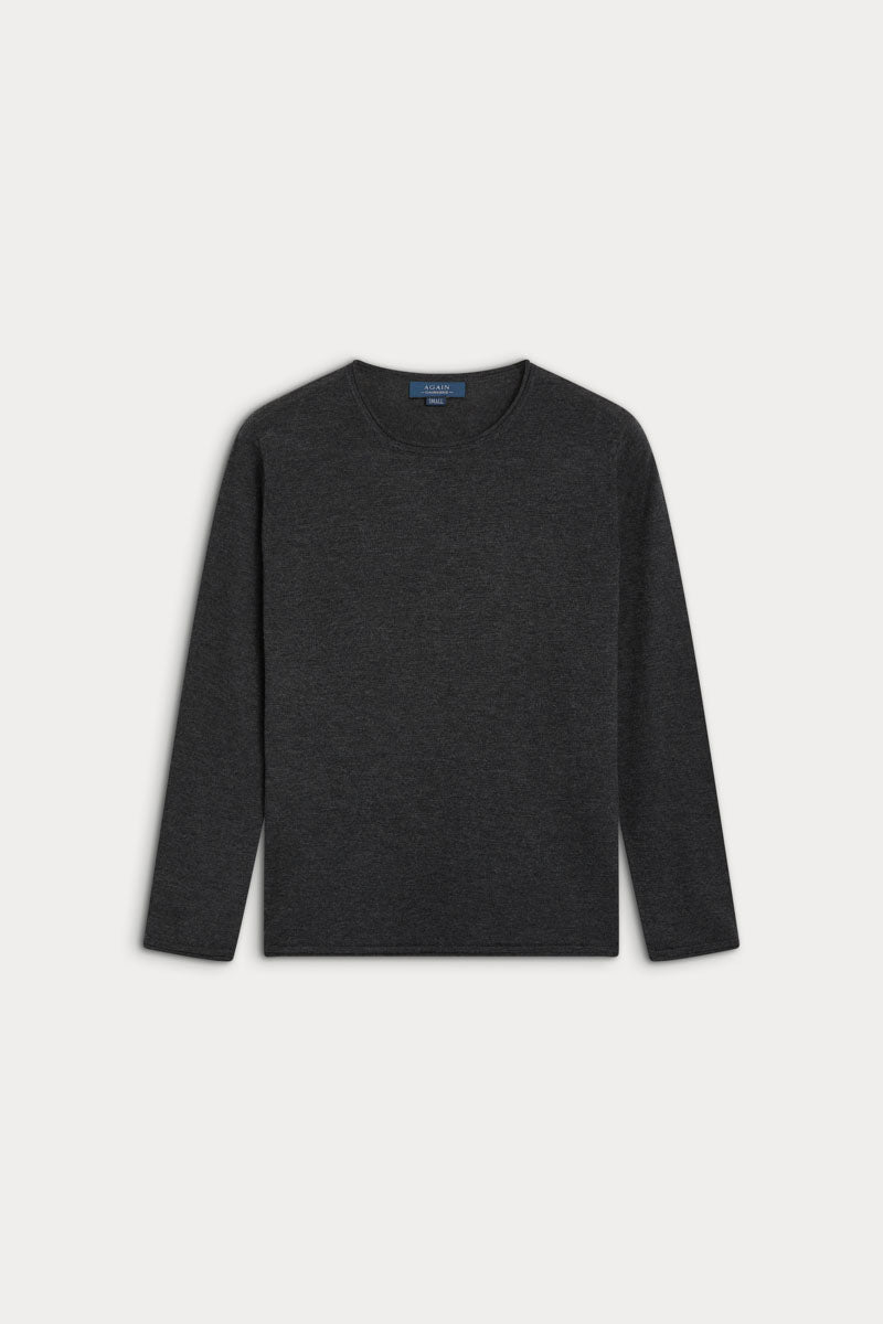 jersey cuello redondo cashmere seda ultrafino de mujer
