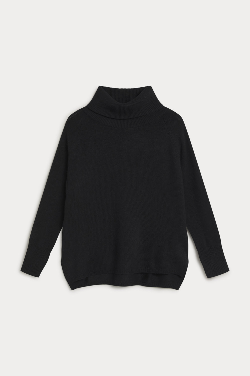 jersey cuello vuelto oversize cashmere mujer negro