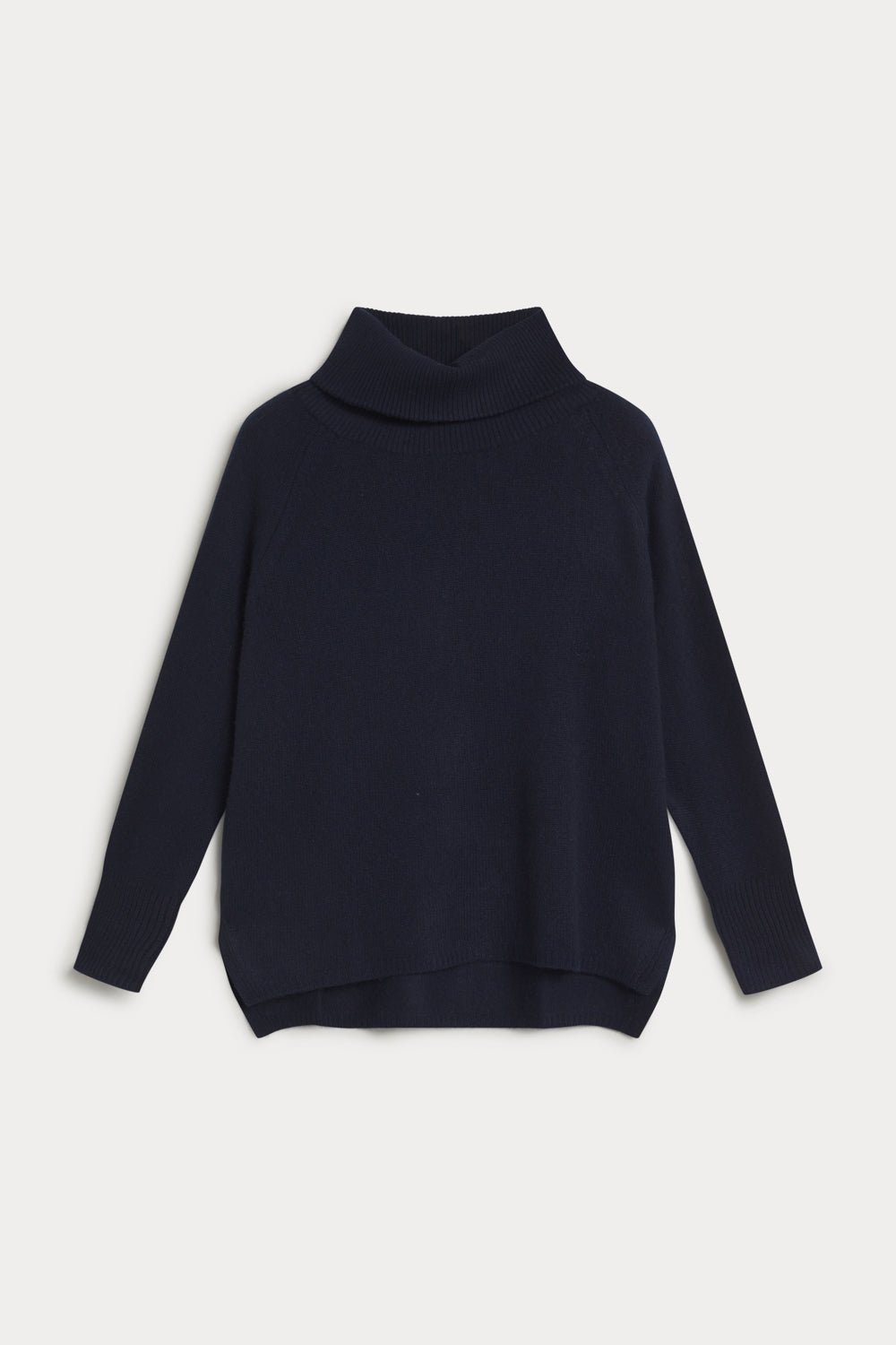 jersey cuello vuelto oversize cashmere mujer azul