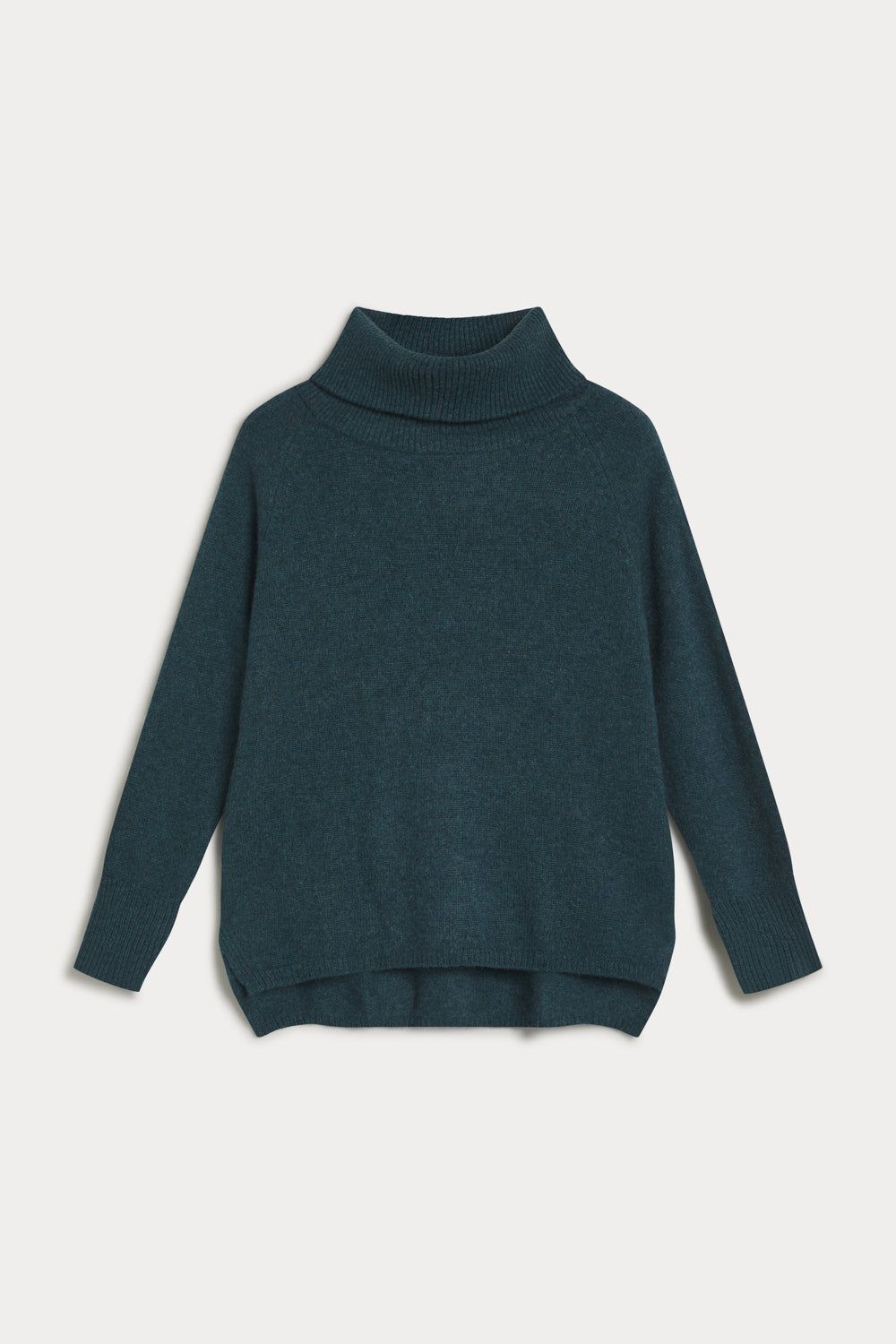 jersey cuello vuelto oversize cashmere mujer verde