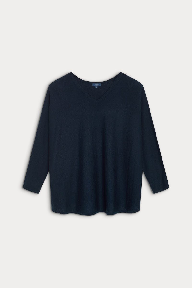 Cashmere Silk Box Neck Poncho