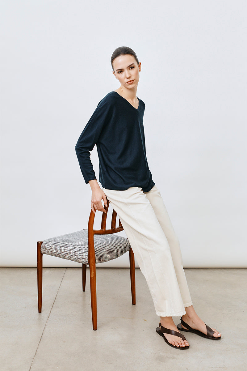 Jersey cashmere y seda ultrafino de mujer