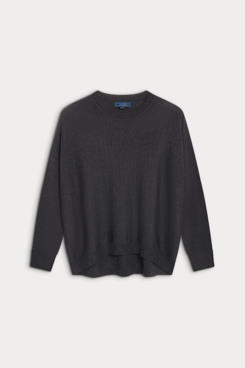 Jersey de escote redondo cashmere ultrafino seda