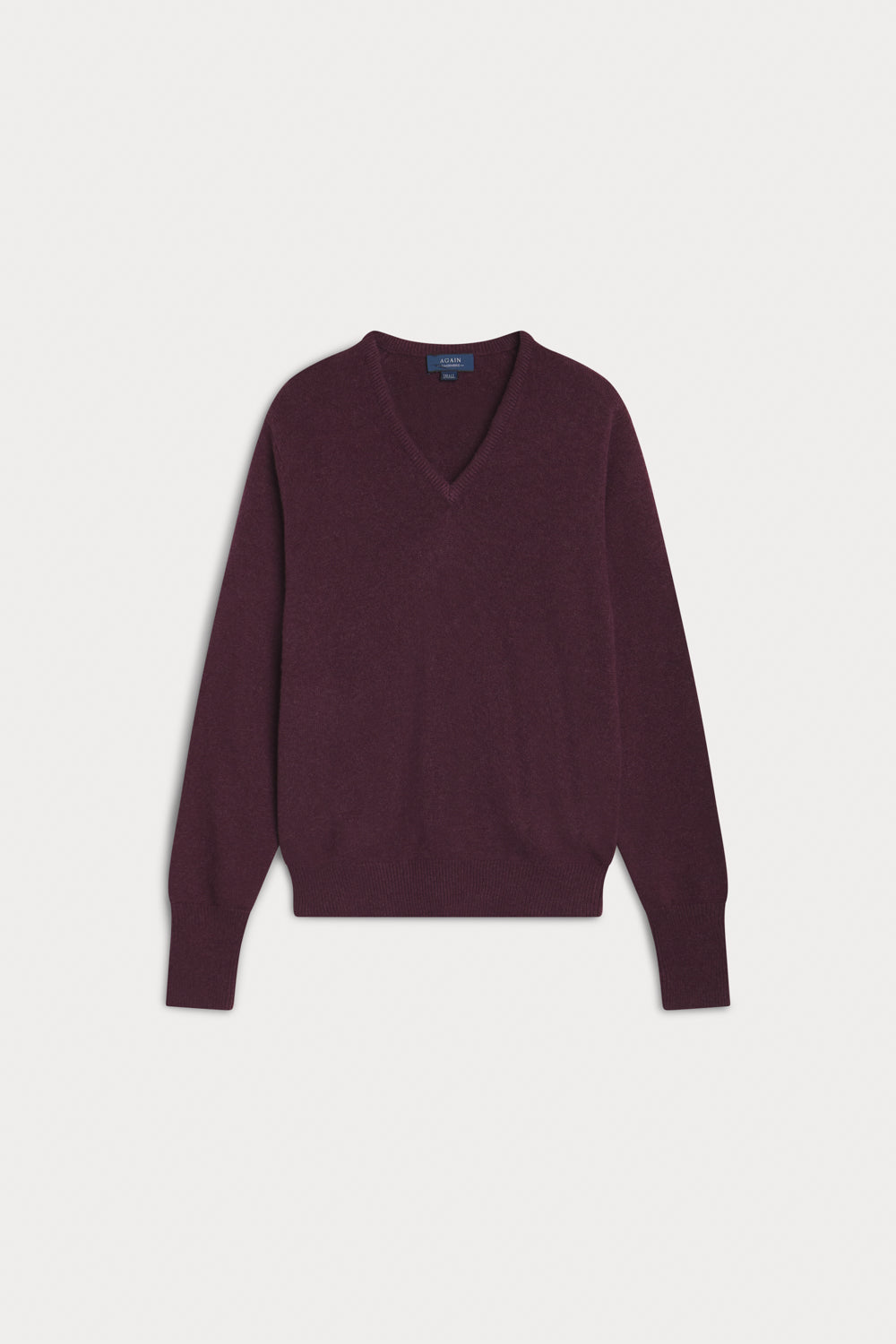 jersey pico cashmere hombre red wine