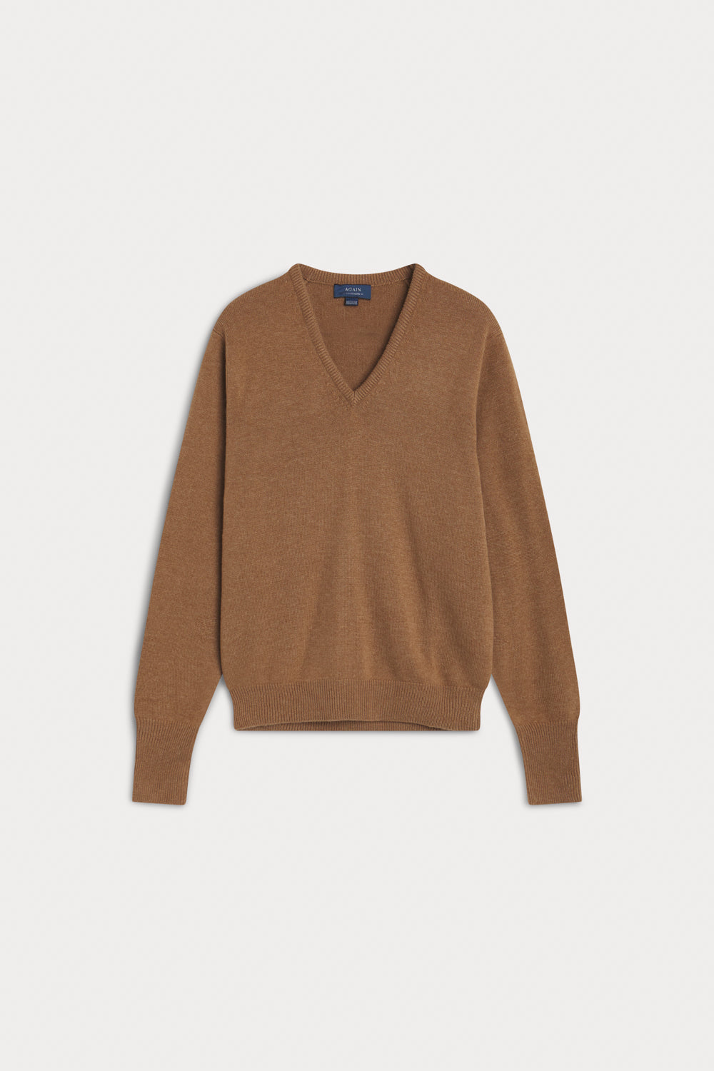 jersey pico cashmere hombre tabacco