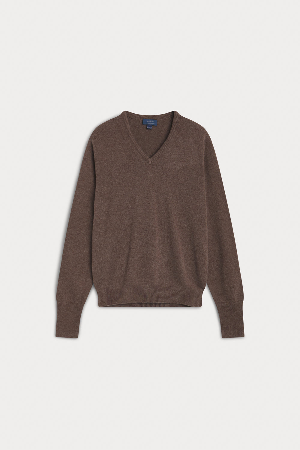 jersey pico cashmere hombre marron