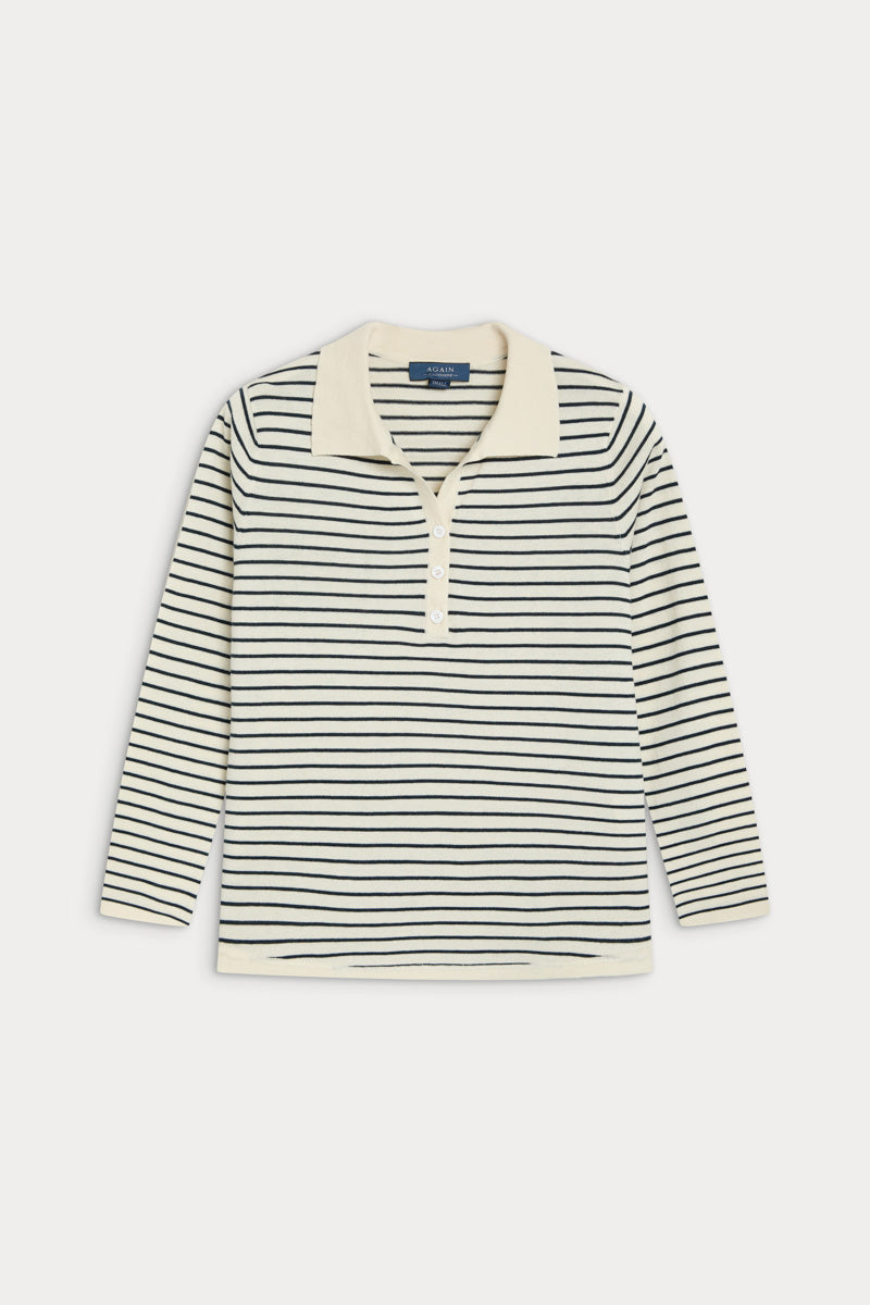 jersey rayas azul cashmere y seda
