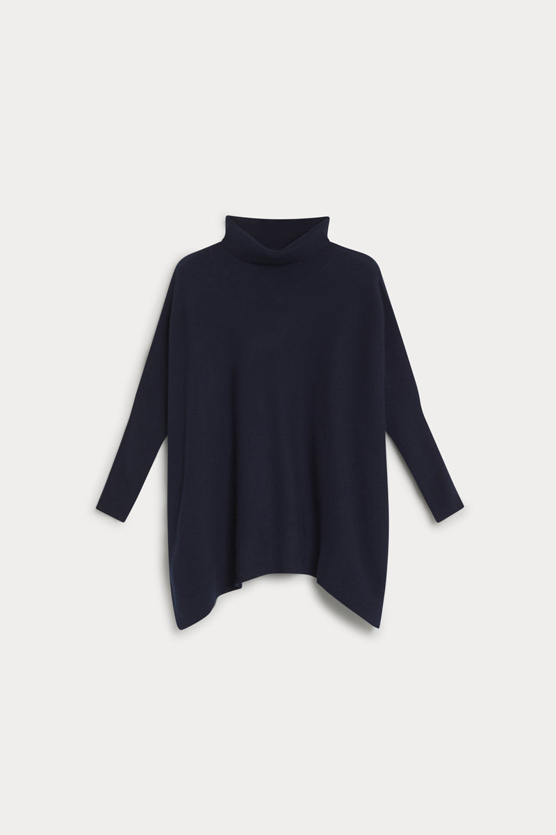 poncho cuello vuelto cashmere mujer