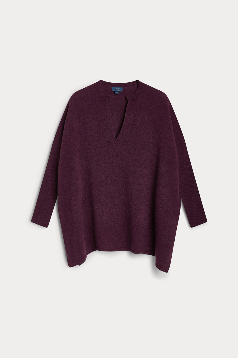 poncho cuello pico cashmere 100%. Again cashmere red wine.
