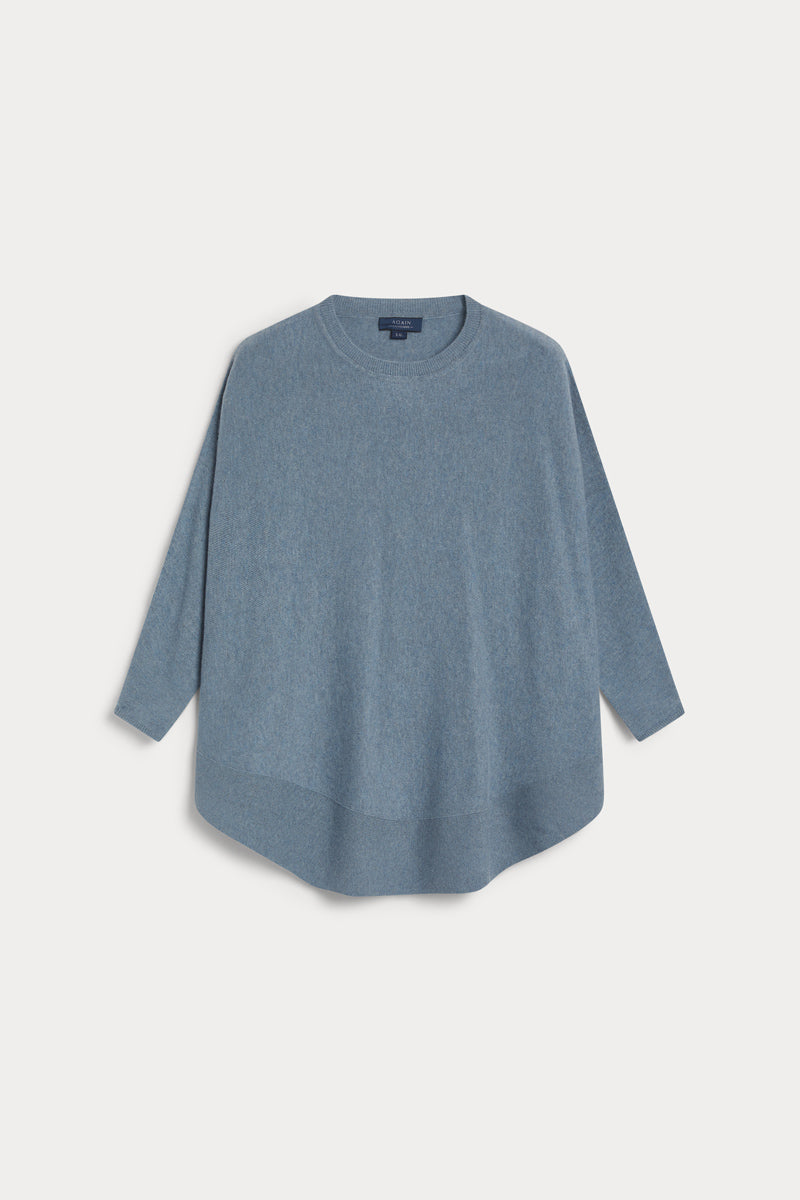poncho redondo mujer AGAIN cashmere baby blue