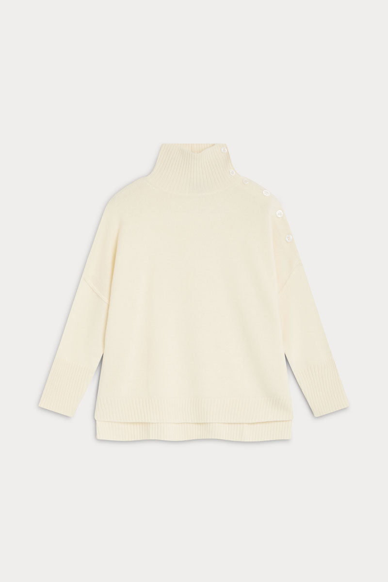 High Neck Buttoned Jersey