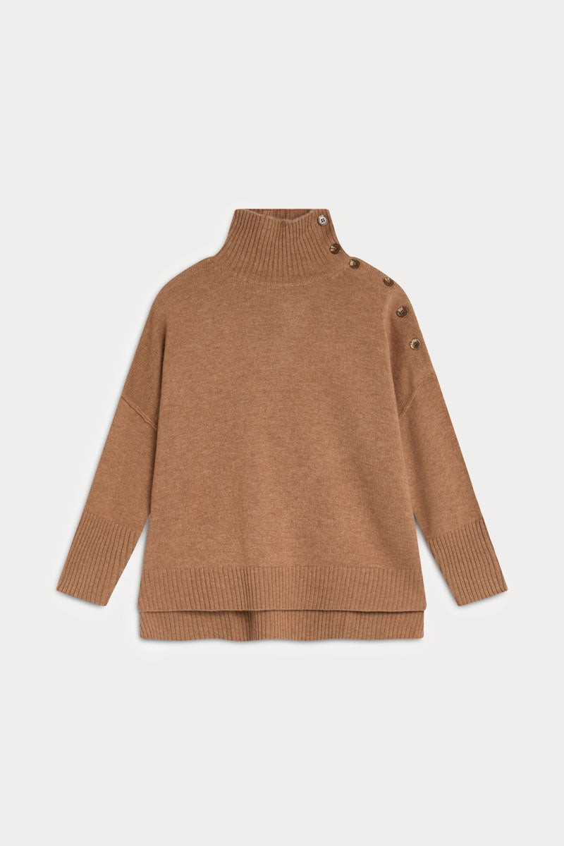High Neck Buttoned Jersey