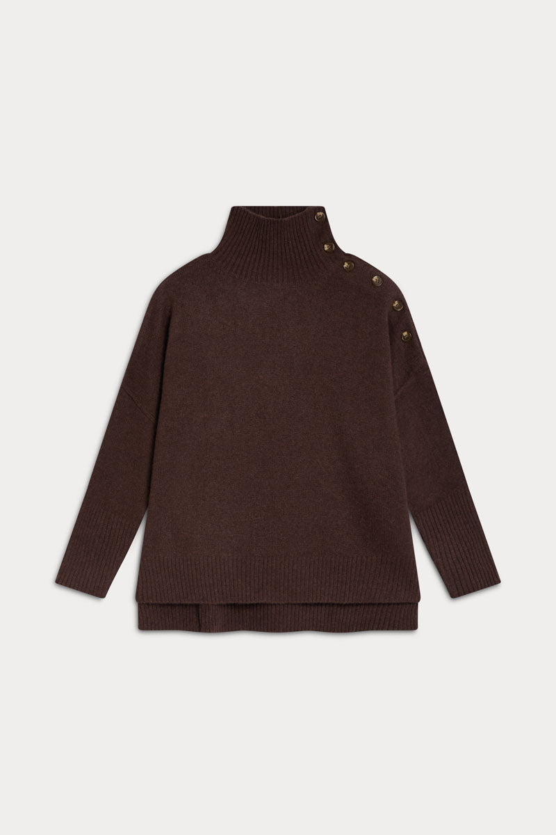 High Neck Buttoned Jersey