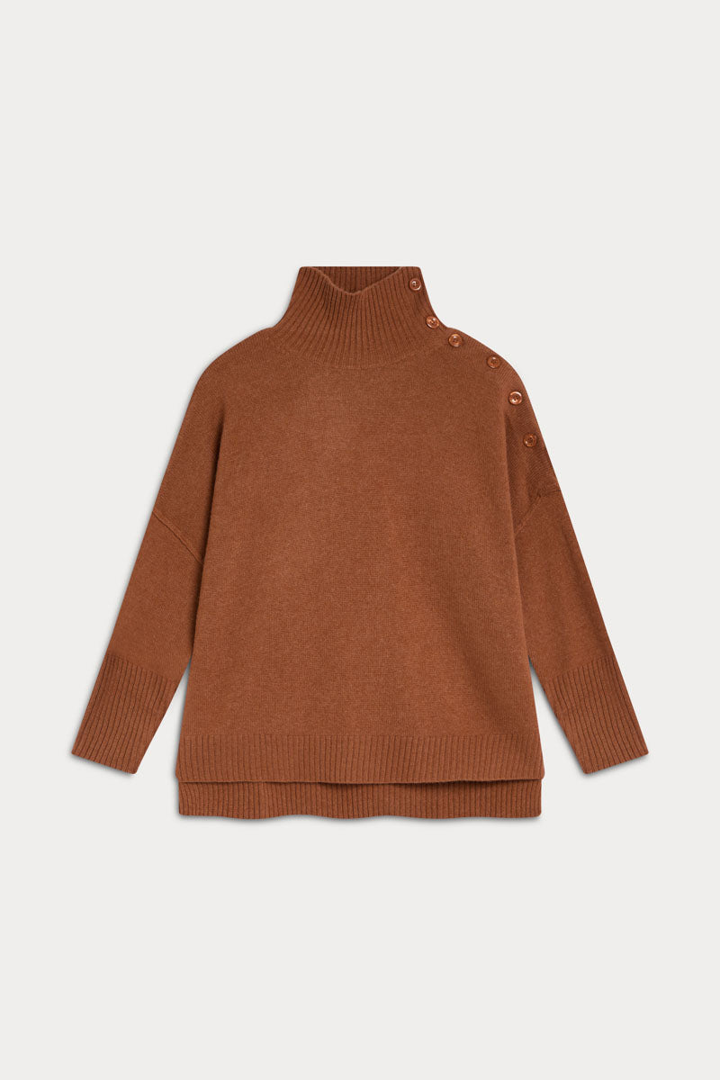 High Neck Buttoned Jersey