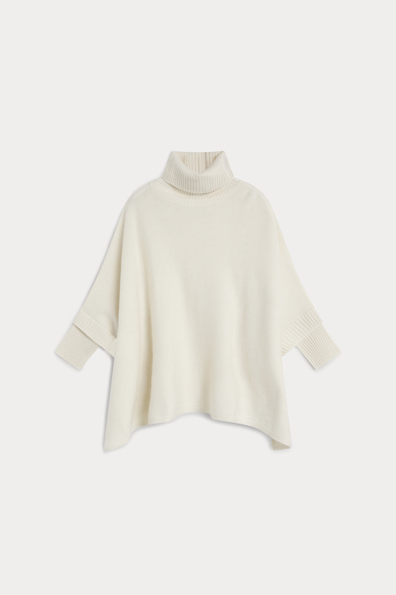 poncho cuello vuelto seis cabos AGAIN cashmere mujer red wine