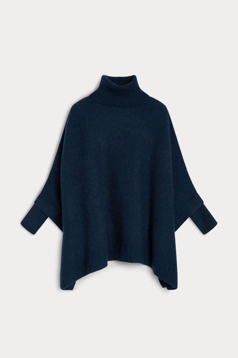 poncho cuello vuelto mujer cashmere