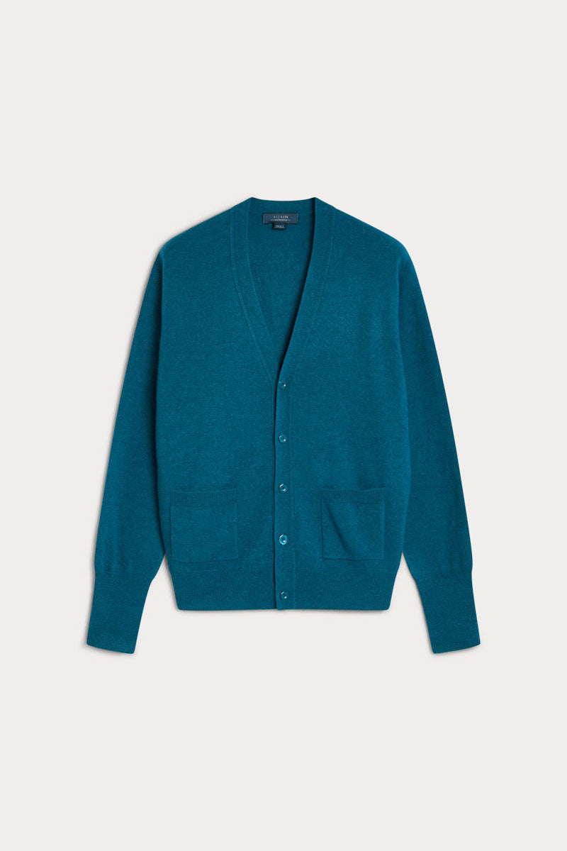 cardigan cashmere hombre azul
