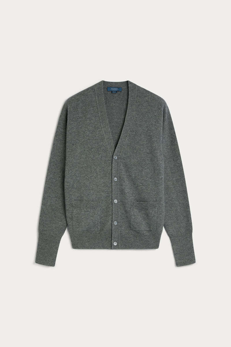 cardigan cashmere hombre gris