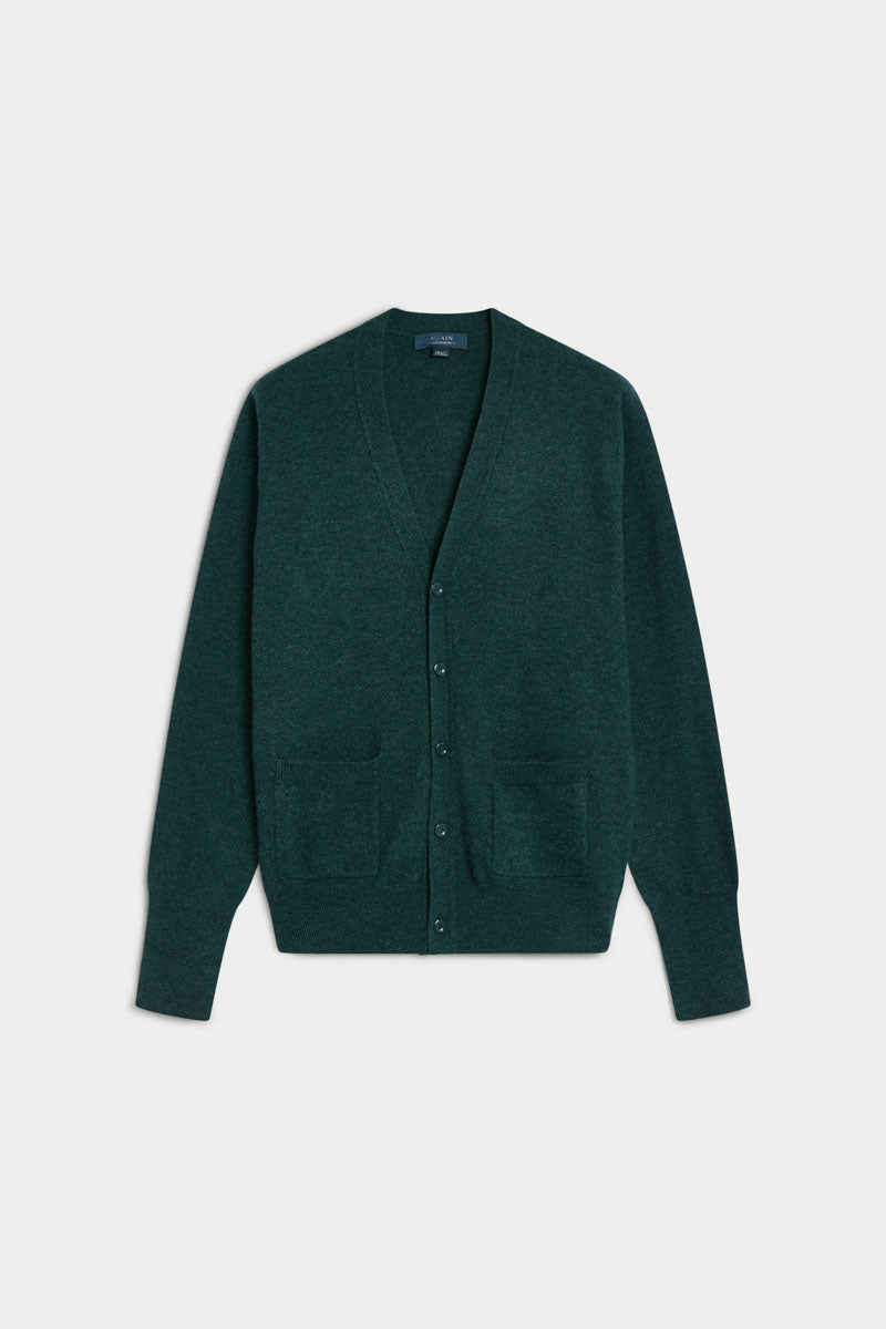 cardigan cashmere hombre verde