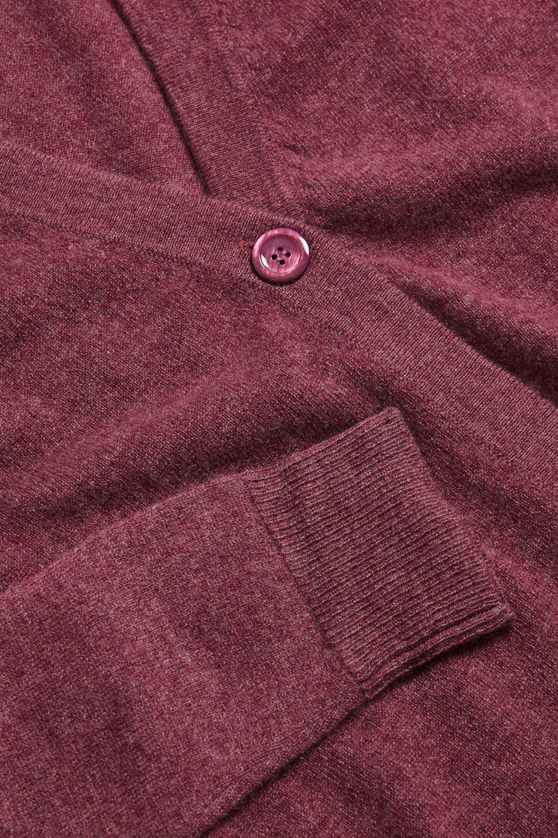 cardigan cashmere berenjena AGAIN Cashmere