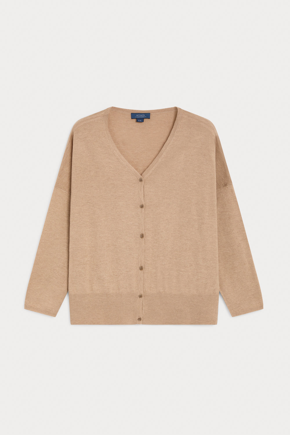 Cardgan poncho cashmere seda camel