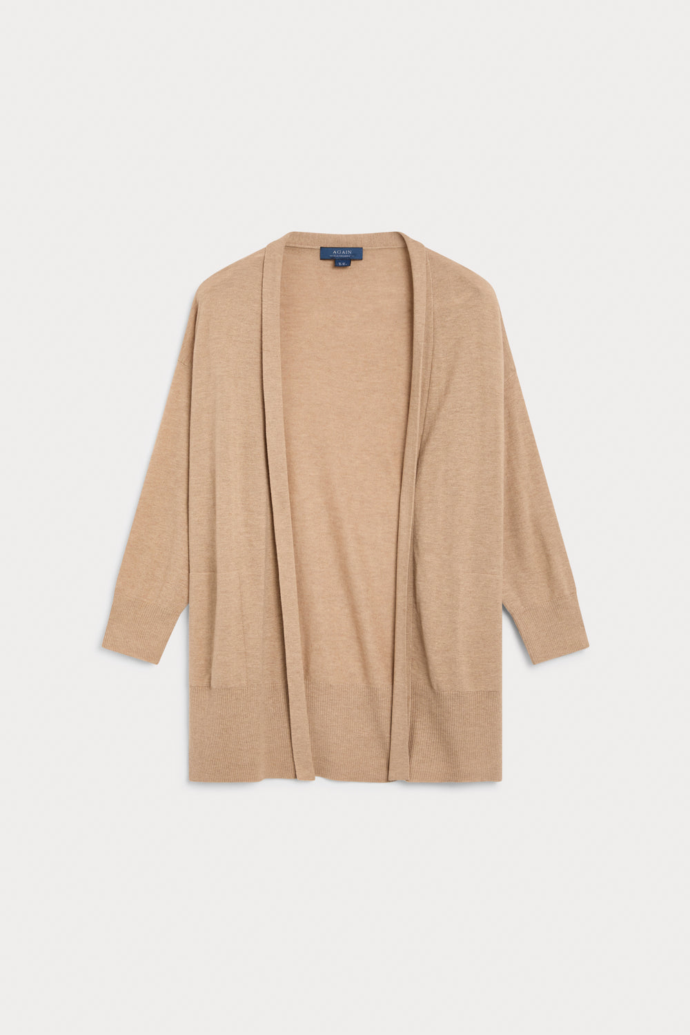 Cardigan larga cashmere seda camel