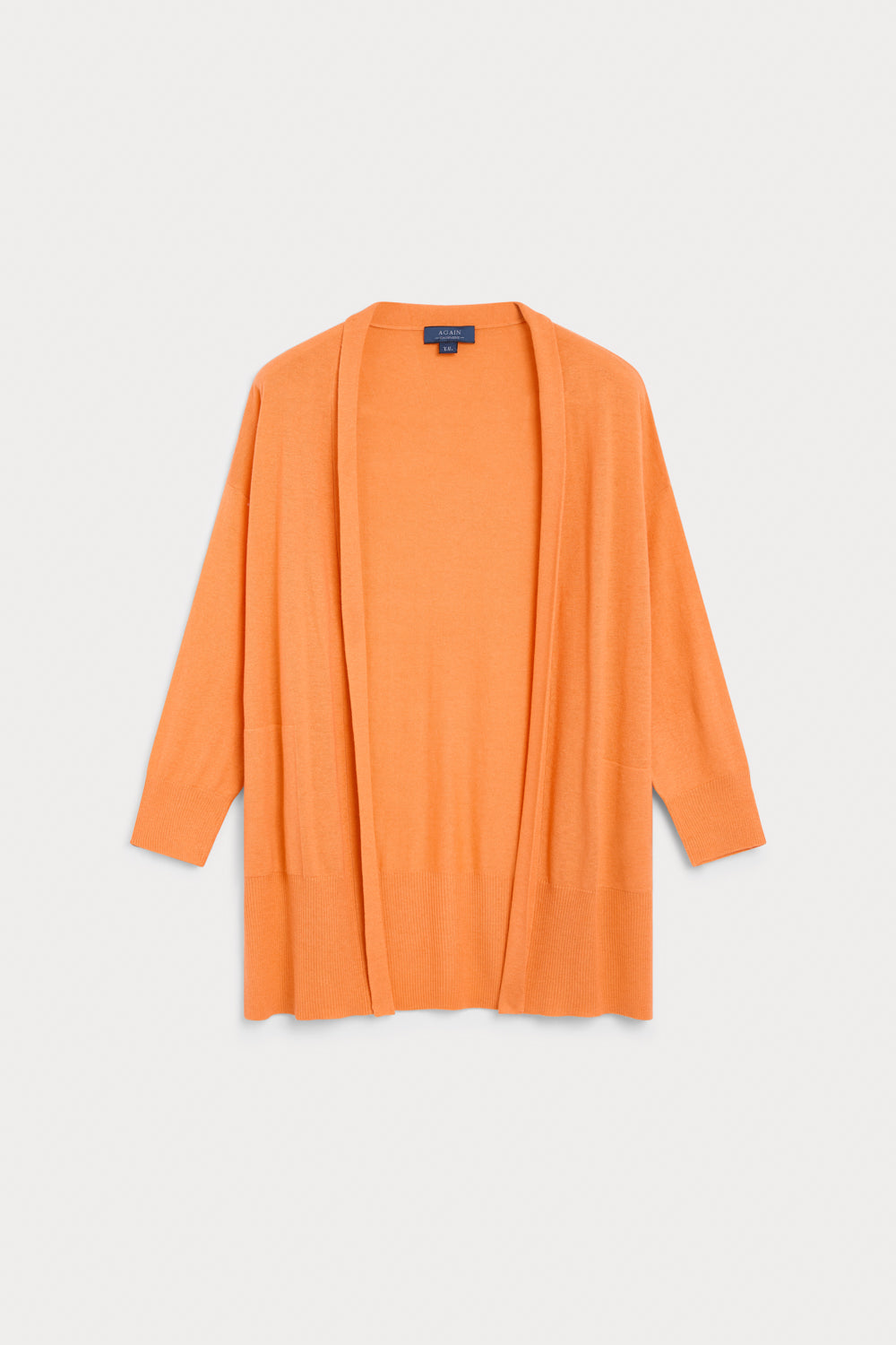 Cardigan larga cashmere seda naranja