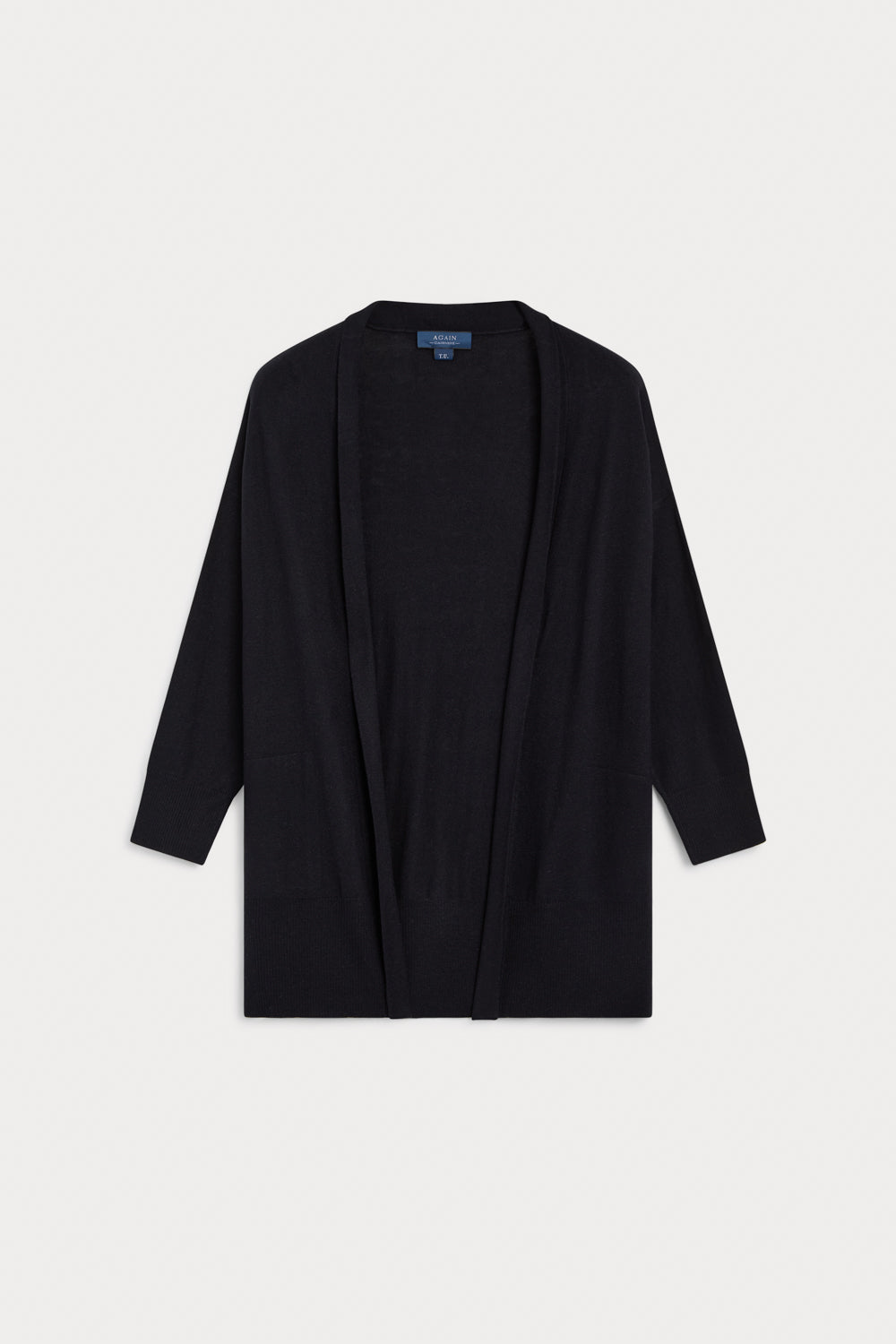 Cardigan larga cashmere seda negro