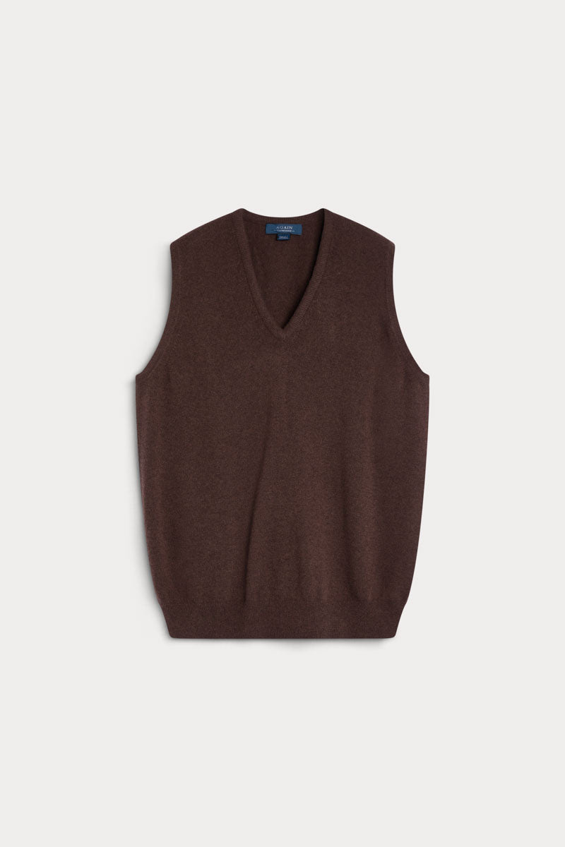 Chaleco Cuello Pico Marrón