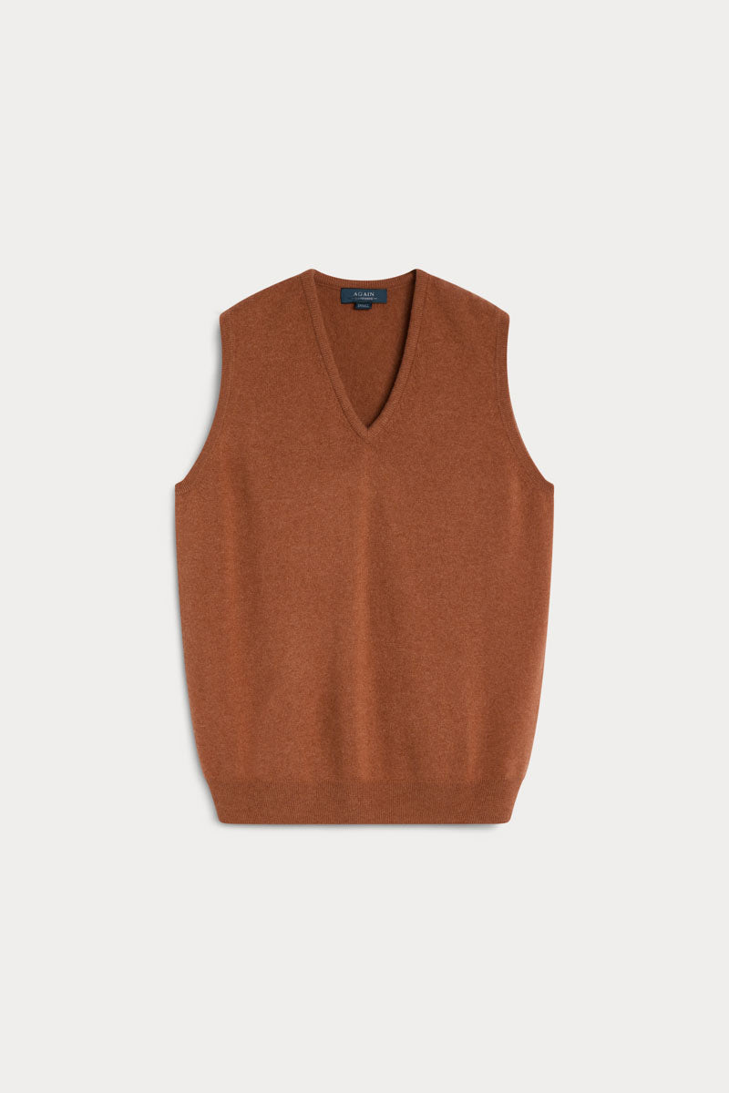 Chaleco Cuello Pico Ocre