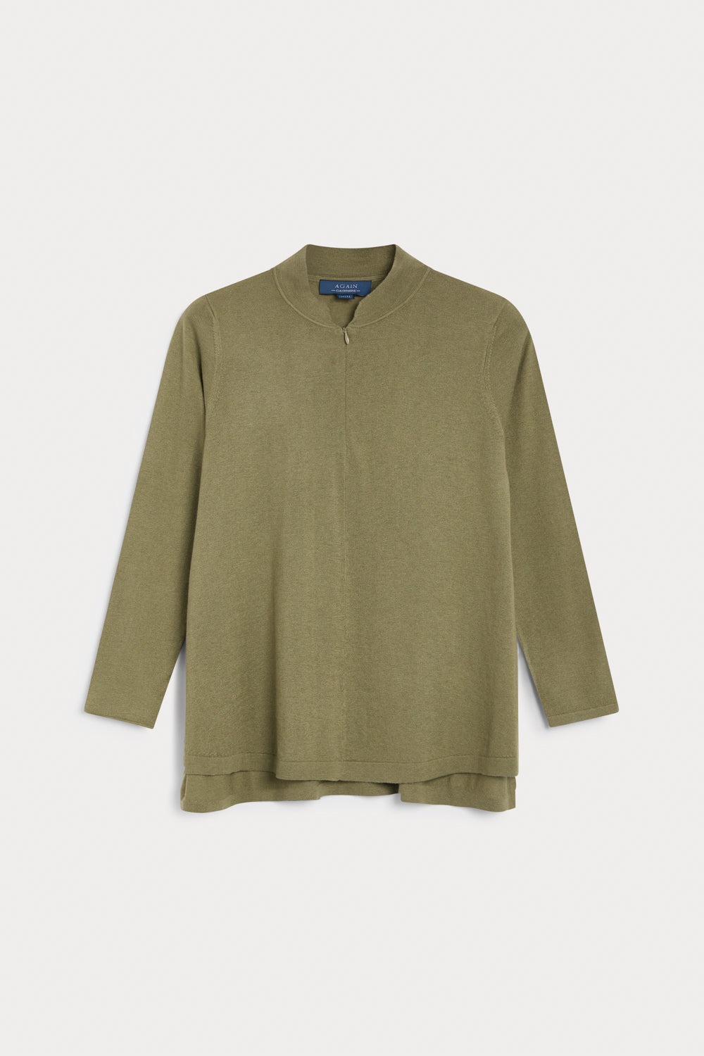 Jersey Kurta Cashmere Seda verde oliva