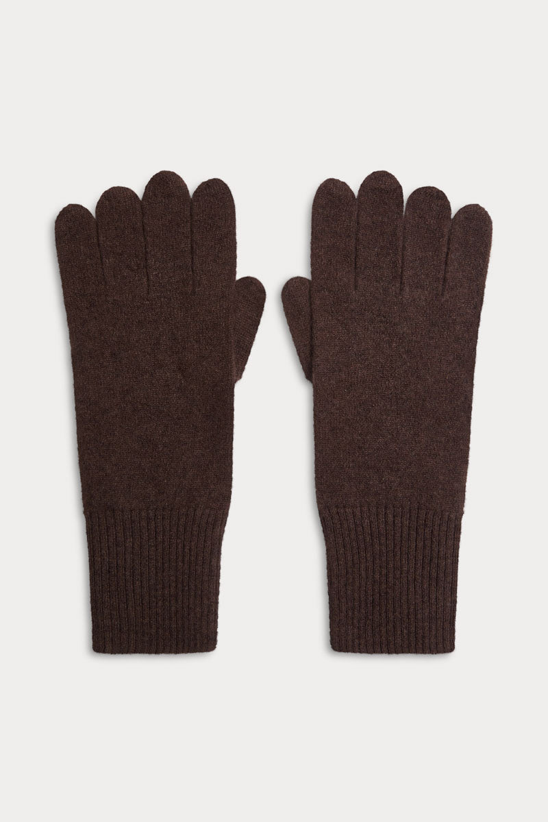 guantes cashmere marron