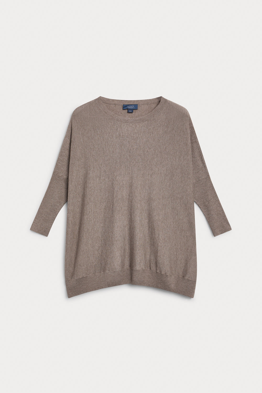 Poncho Cuello Redondo Cashmere Seda Mocha Mousse