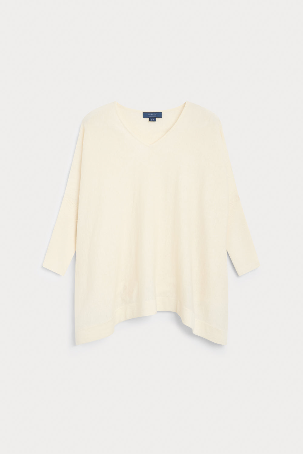 Poncho Pico Cashmere Seda color blanco