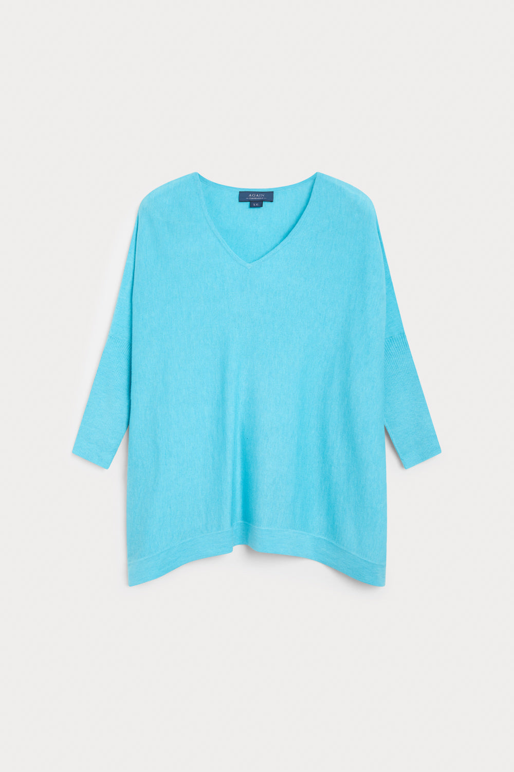 Poncho Pico Cashmere Seda color azul claro