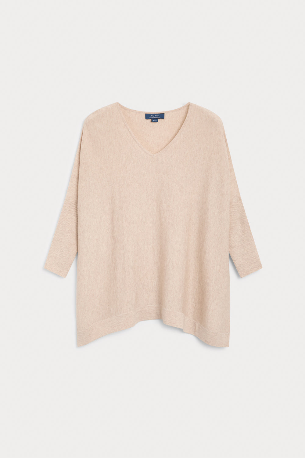 Poncho Pico Cashmere Seda color BEIGE