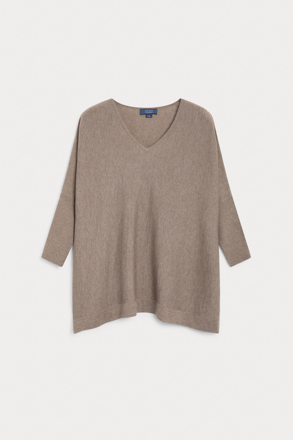 Poncho Pico Cashmere Seda color mocca mousse