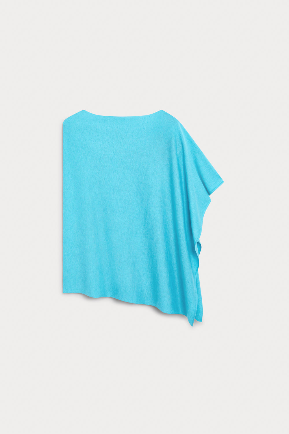 Poncho Camaleón Cashmere Seda Azul Claro