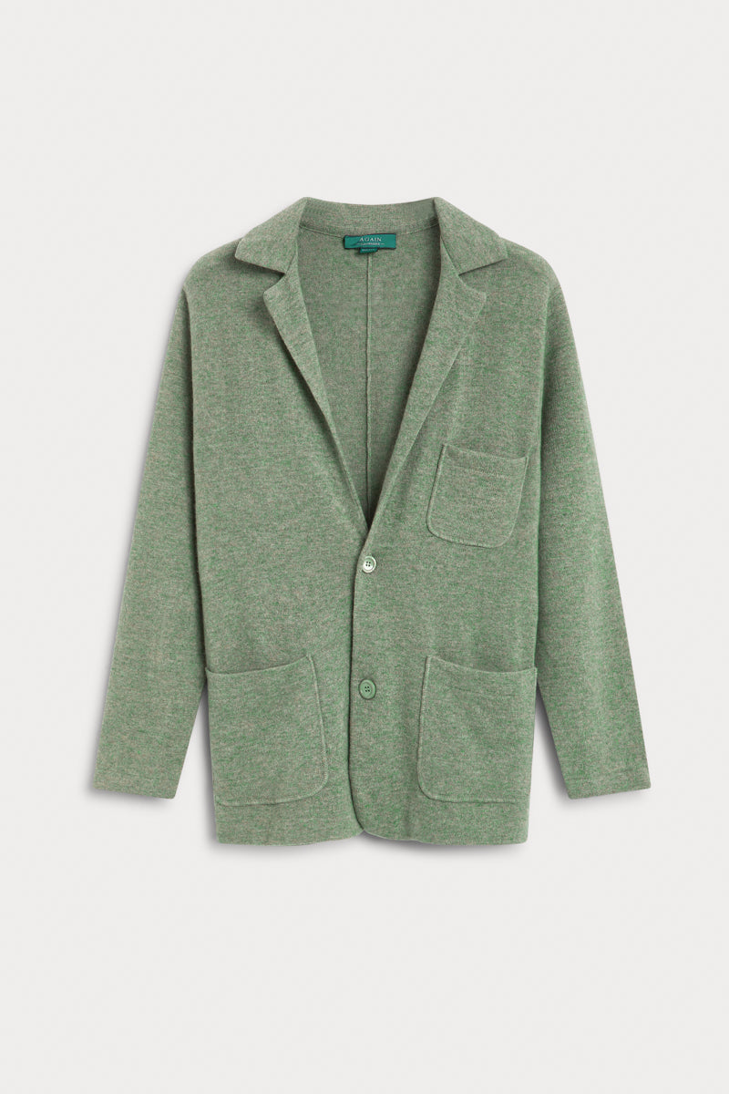 Blazer verde hoja de hombre 100% cashmere. AGAIN Cashmere